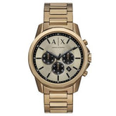 Armani Exchange Men’s Quartz Bronze Gold Stainless Steel Beige Dial 44mm Watch AX1739